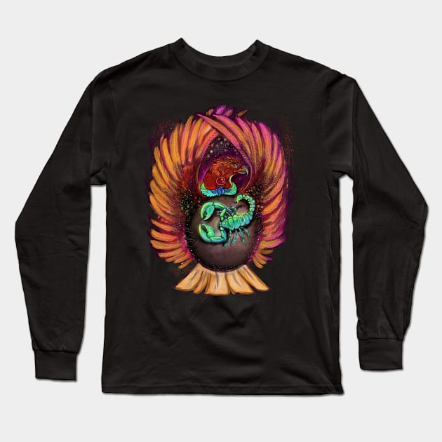 Scorpio Zodiac Design Long Sleeve T-Shirt by Shadowind